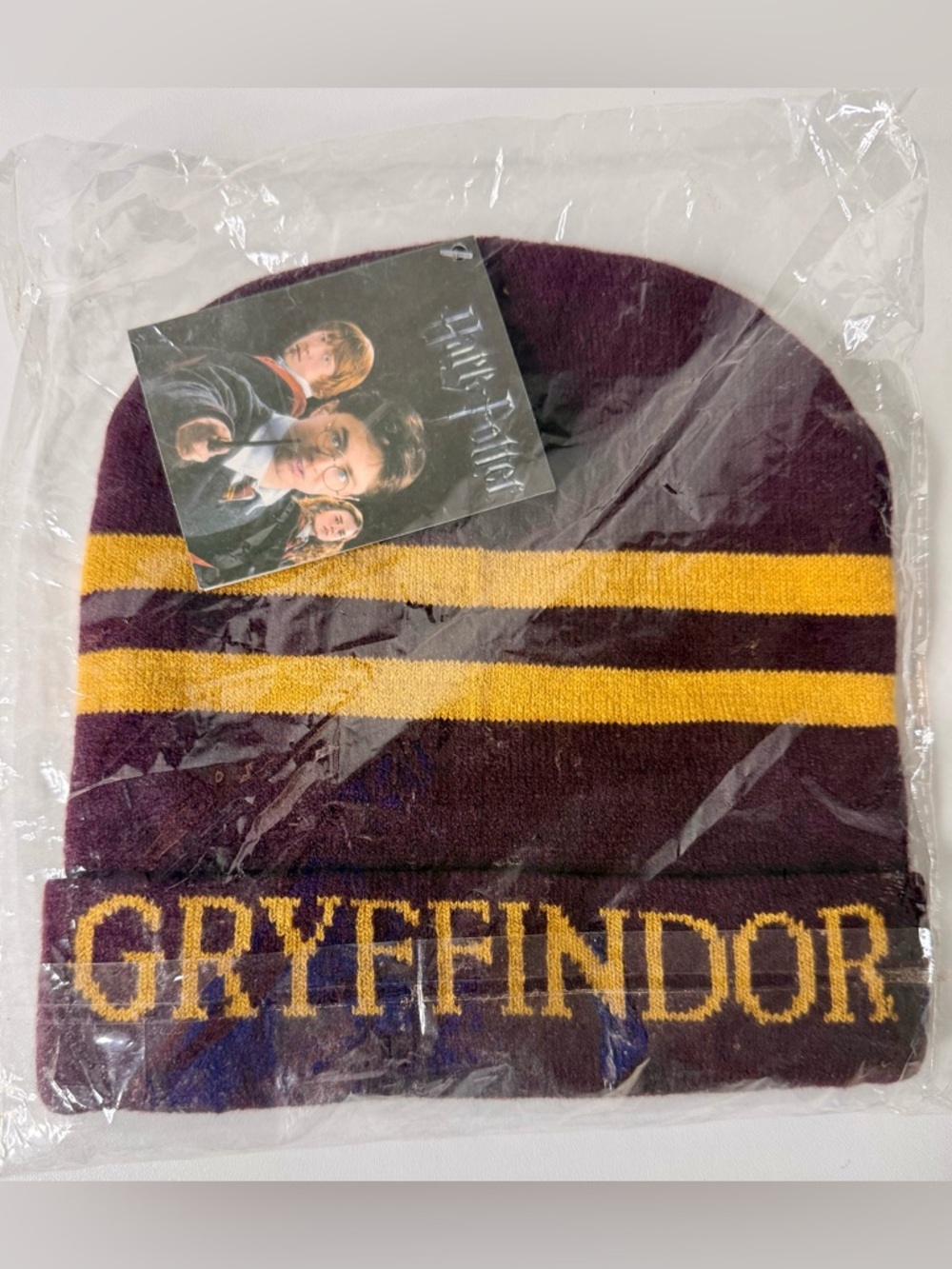 NWT Harry Potter Gryffindor Striped Knit Beanie Hat